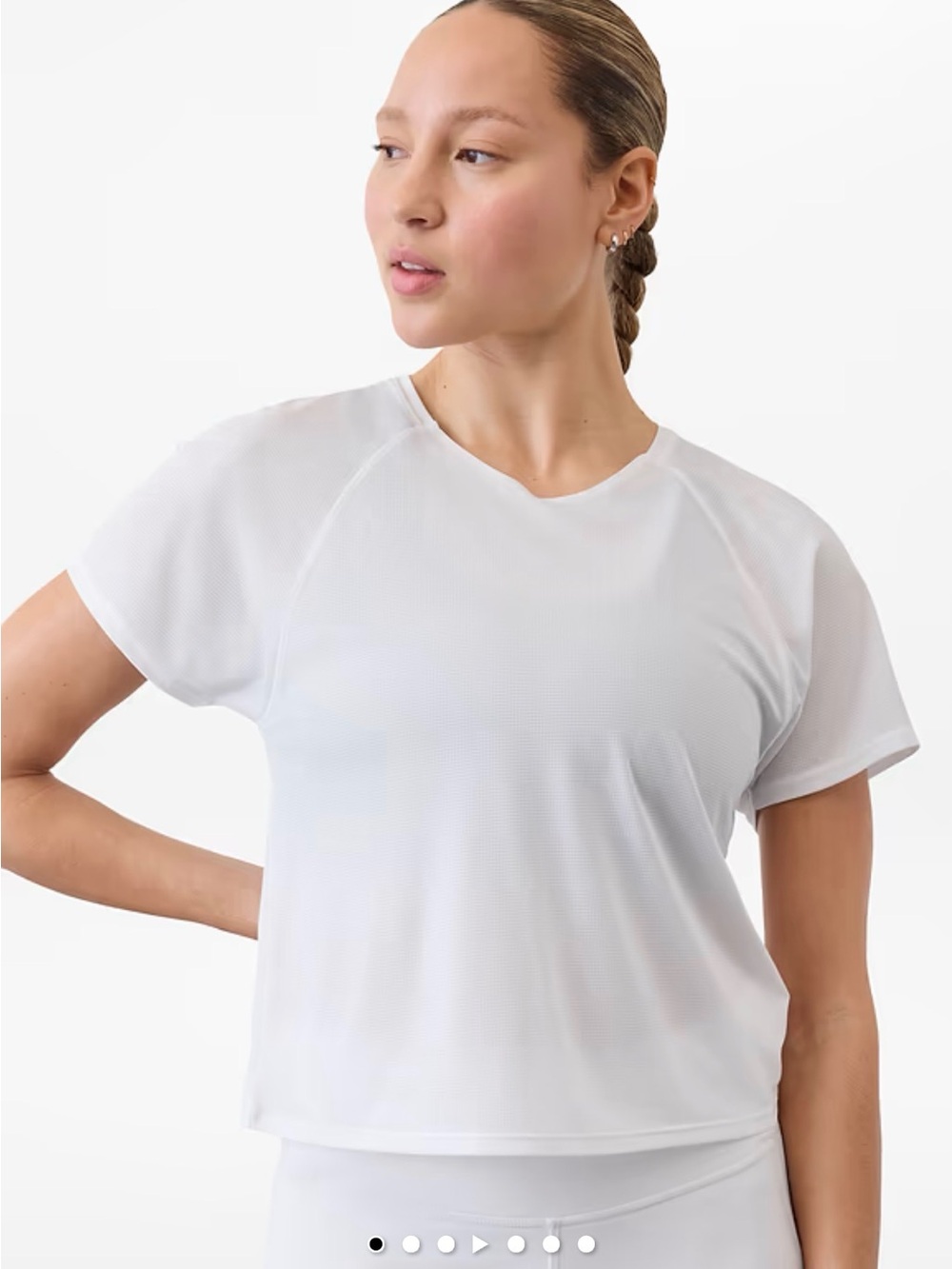 NWT Athleta Grid Knit Tee Bright White Medium